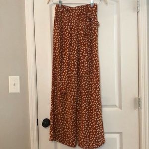 Forever 21 Contemporary Animal Print Wide Leg Trousers With Tie Waist